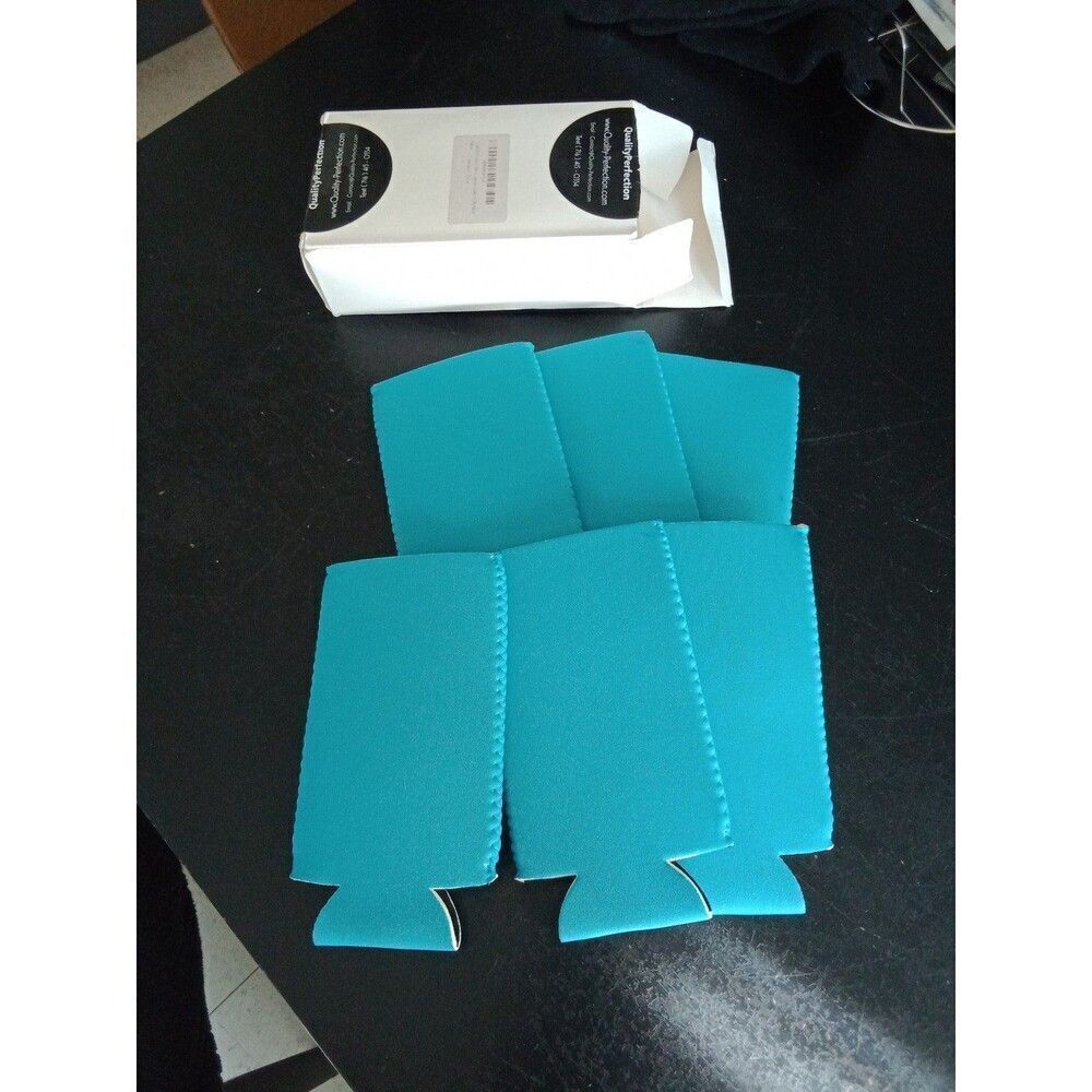 6 light blue cold drink foam holders pool beach